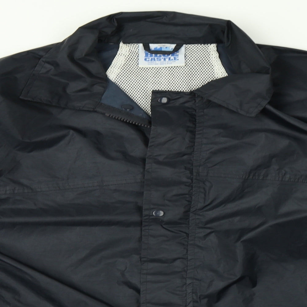 Mens UK Size S Blue Castle Blue Rain Coat
