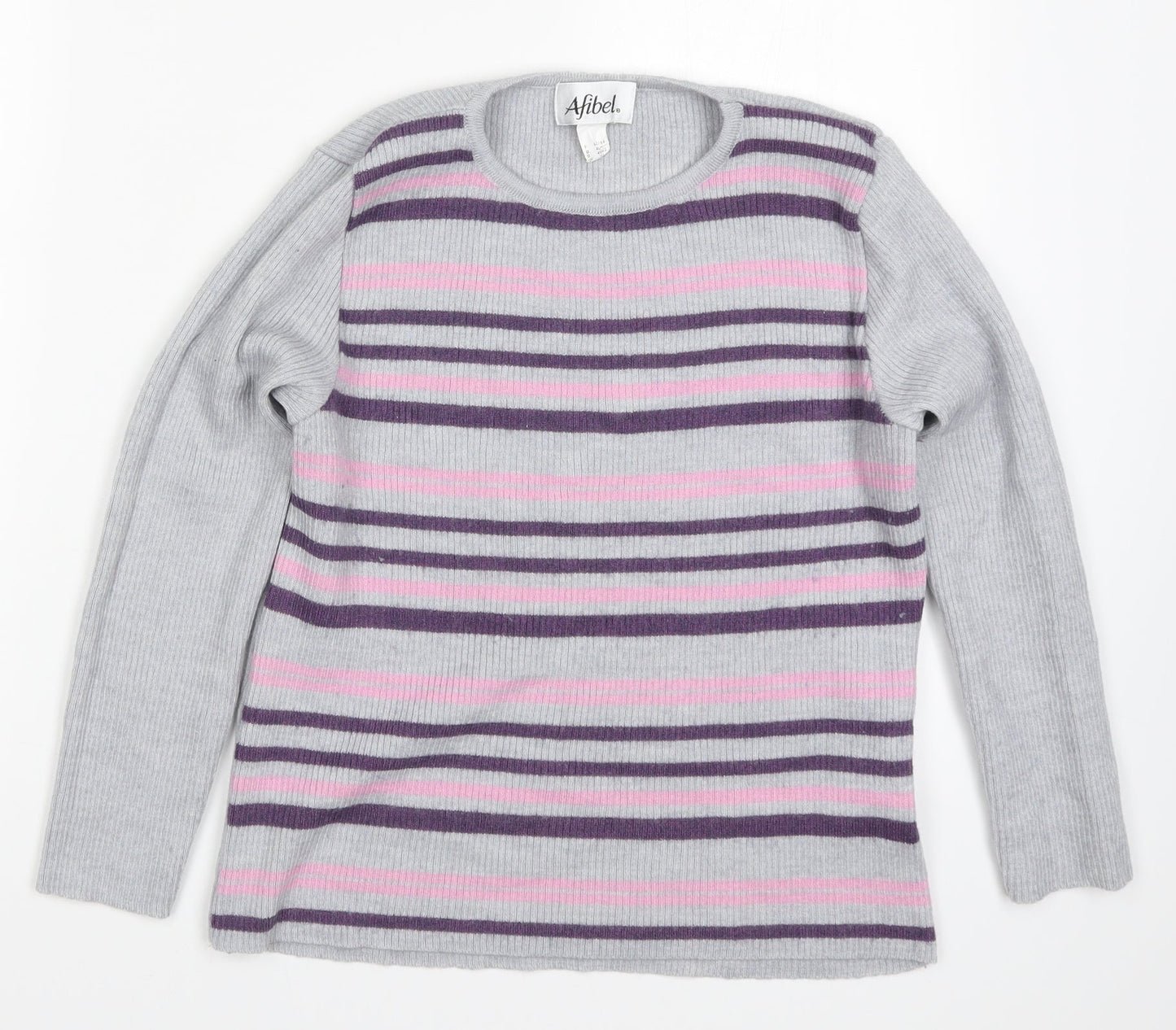 Womens UK Size 14 Afibel Grey Pullover Jumper