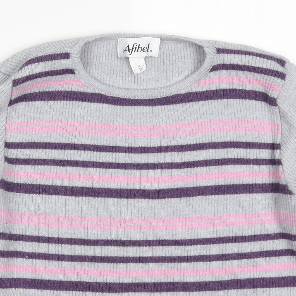 Womens UK Size 14 Afibel Grey Pullover Jumper