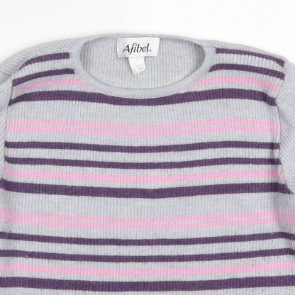 Womens UK Size 14 Afibel Grey Pullover Jumper
