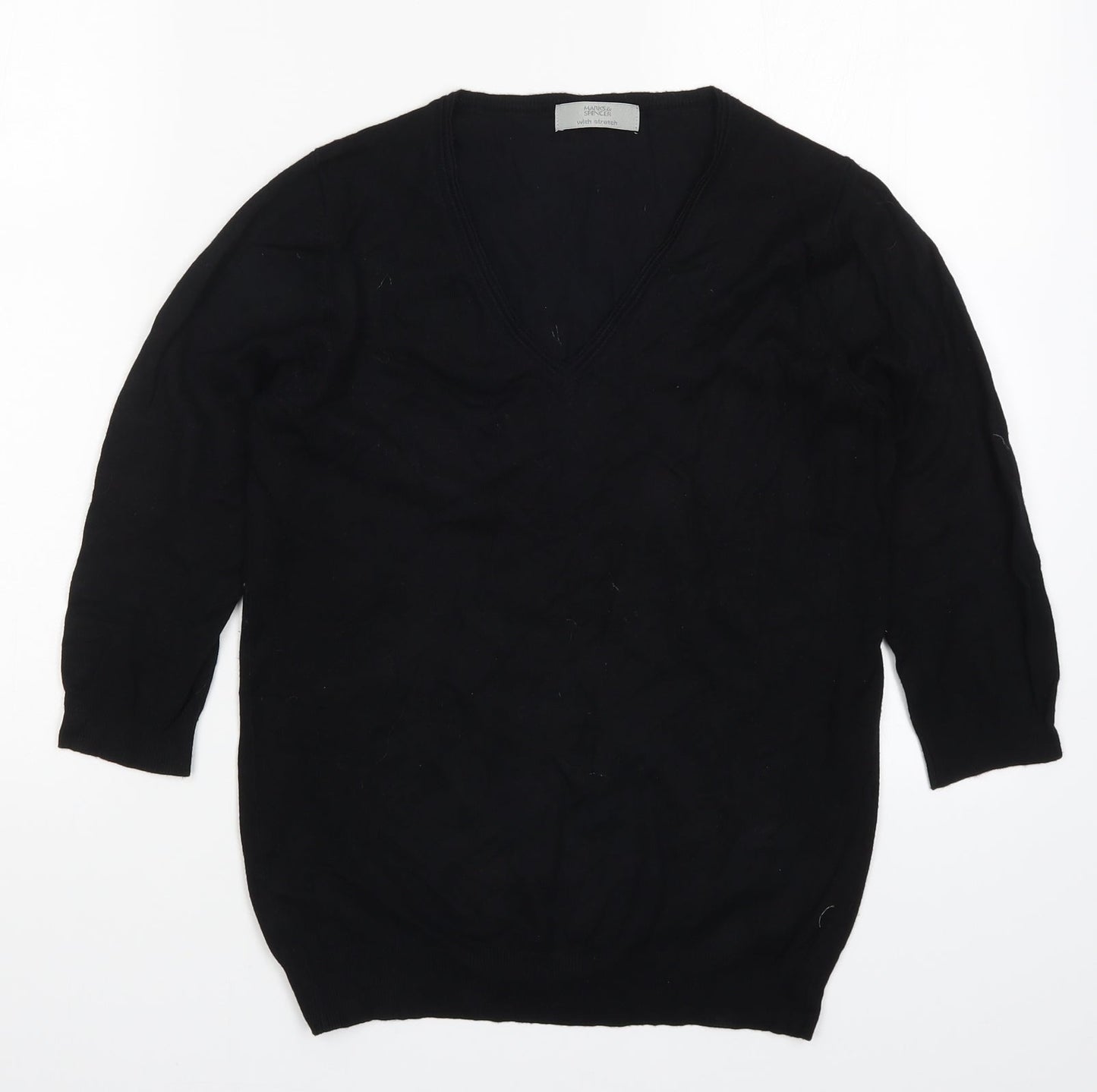 Womens UK Size 10 Marks Black Pullover Jumper