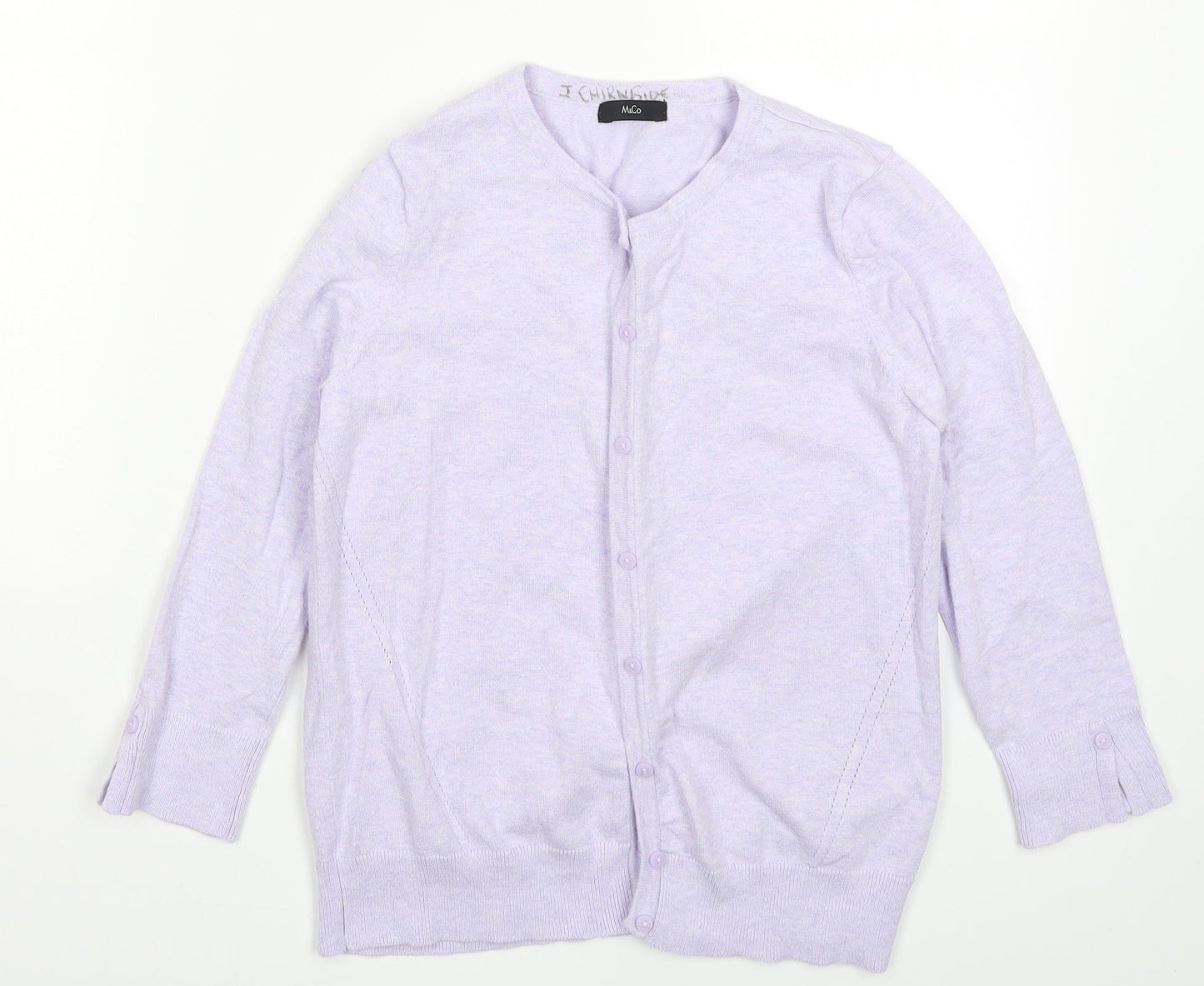 Womens UK Size 10 M&Co Purple Cardigan Jumper