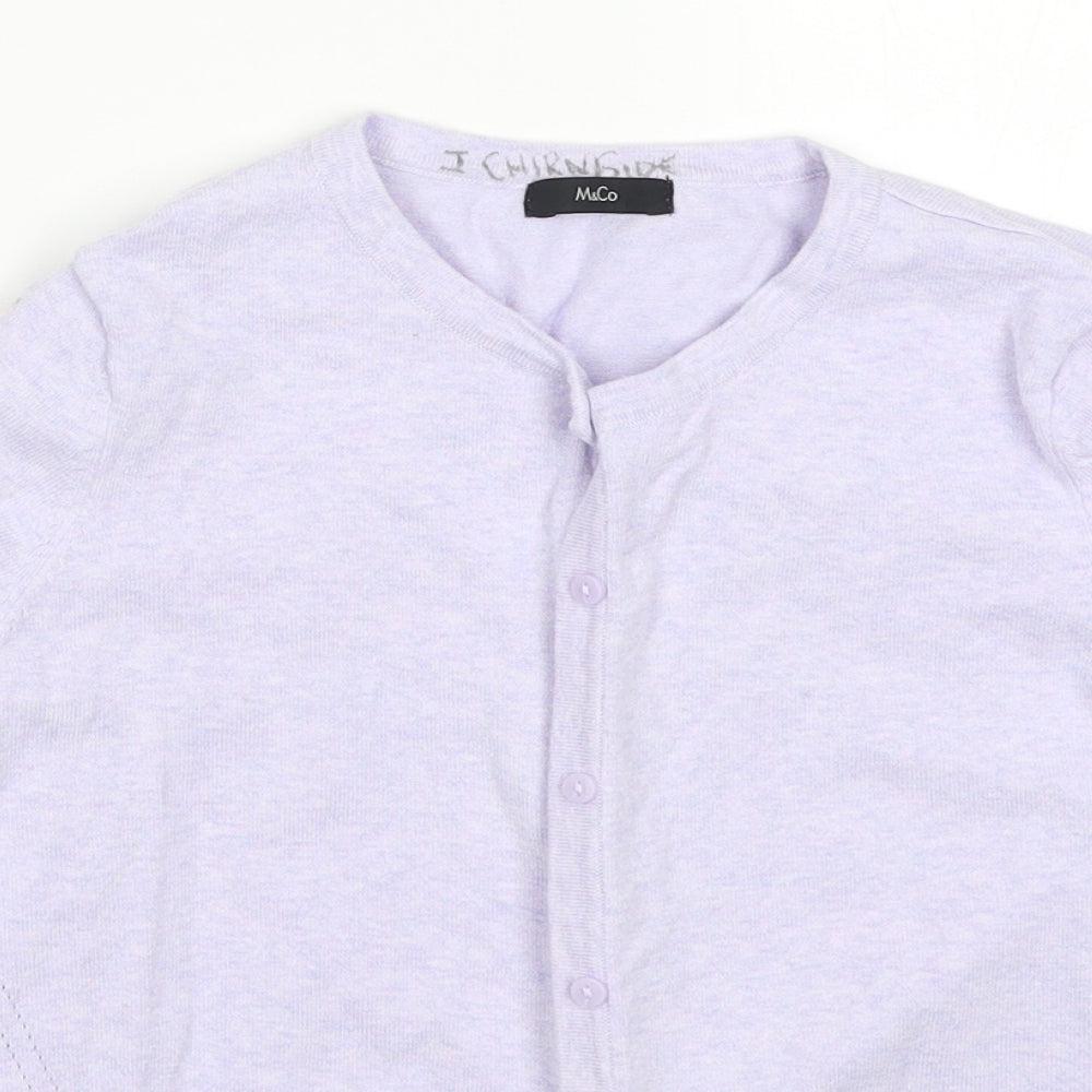 Womens UK Size 10 M&Co Purple Cardigan Jumper