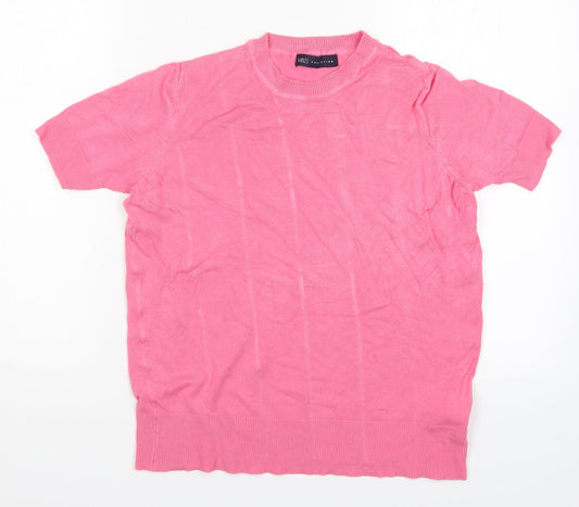 Womens UK Size 8 Marks Pink Basic T-Shirt