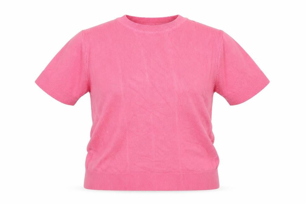 Womens UK Size 8 Marks Pink Basic T-Shirt