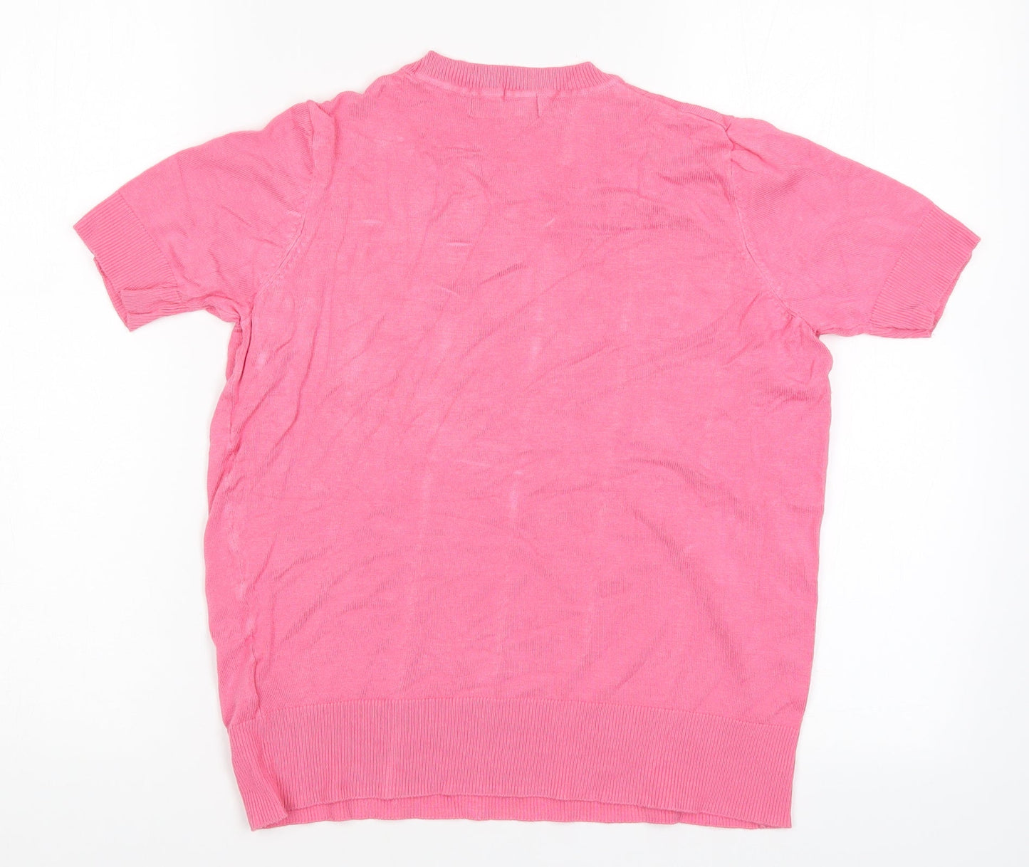 Womens UK Size 8 Marks Pink Basic T-Shirt