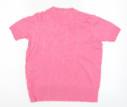 Womens UK Size 8 Marks Pink Basic T-Shirt