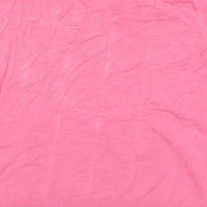 Womens UK Size 8 Marks Pink Basic T-Shirt