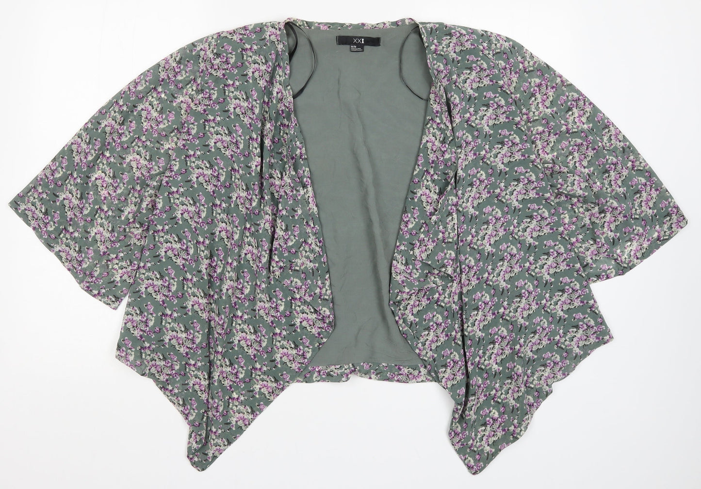 XXI Womens Green Floral Rayon Jacket  Size M
