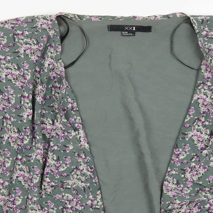 XXI Womens Green Floral Rayon Jacket  Size M