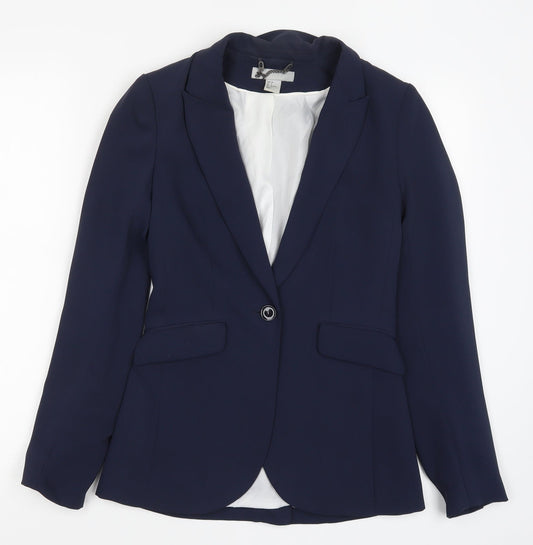 H&M Womens Blue   Jacket Suit Jacket Size 6