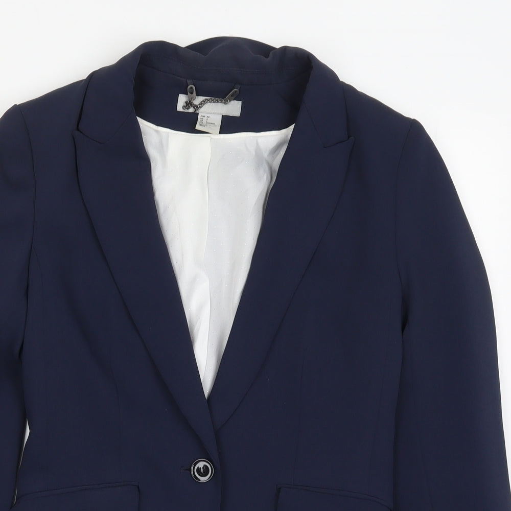 H&M Womens Blue   Jacket Suit Jacket Size 6