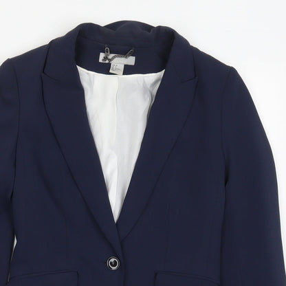 H&M Womens Blue   Jacket Suit Jacket Size 6
