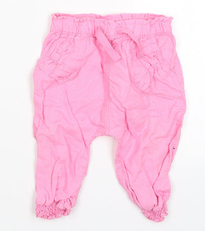NEXT Girls Pink   Capri Trousers Size 6-9 Months