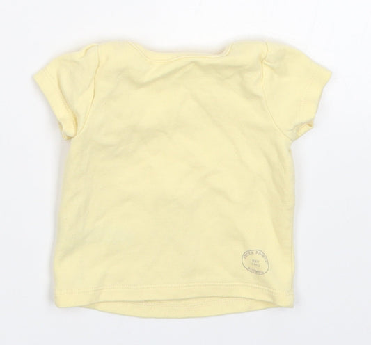 Nutmeg Girls Yellow   Basic T-Shirt Size 0-3 Months  - Petter Rabbit Duck