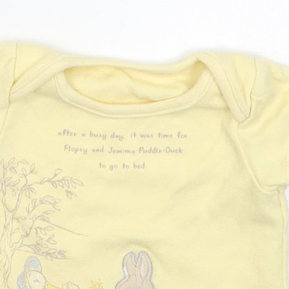 Nutmeg Girls Yellow   Basic T-Shirt Size 0-3 Months  - Petter Rabbit Duck