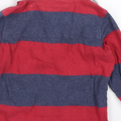 Marks Boys Red Striped  Basic Polo Size 9-12 Months  - 12