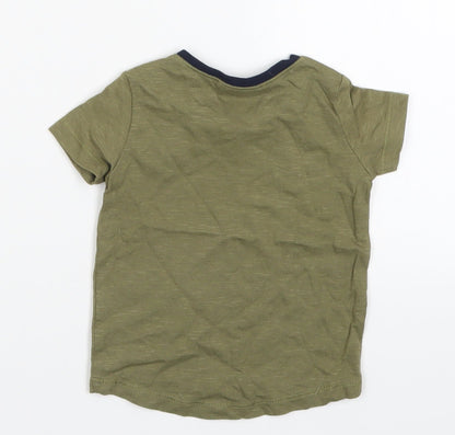 Mext Boys Green   Basic T-Shirt Size 3-6 Months  - The World is Calling Lets Go