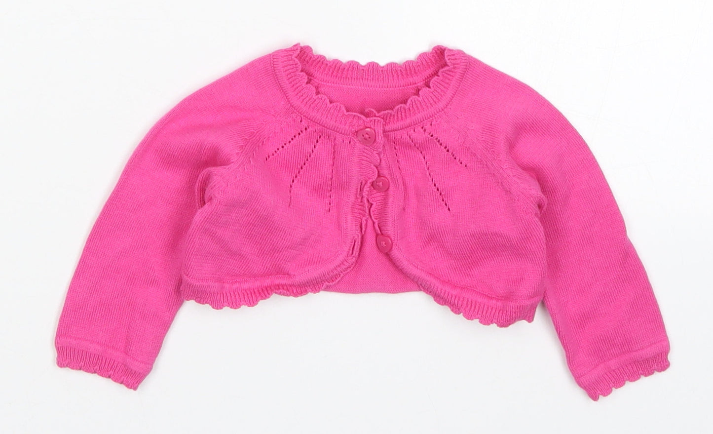 George Girls Pink  Knit Cardigan Jumper Size 0-3 Months