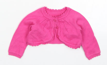 George Girls Pink  Knit Cardigan Jumper Size 0-3 Months