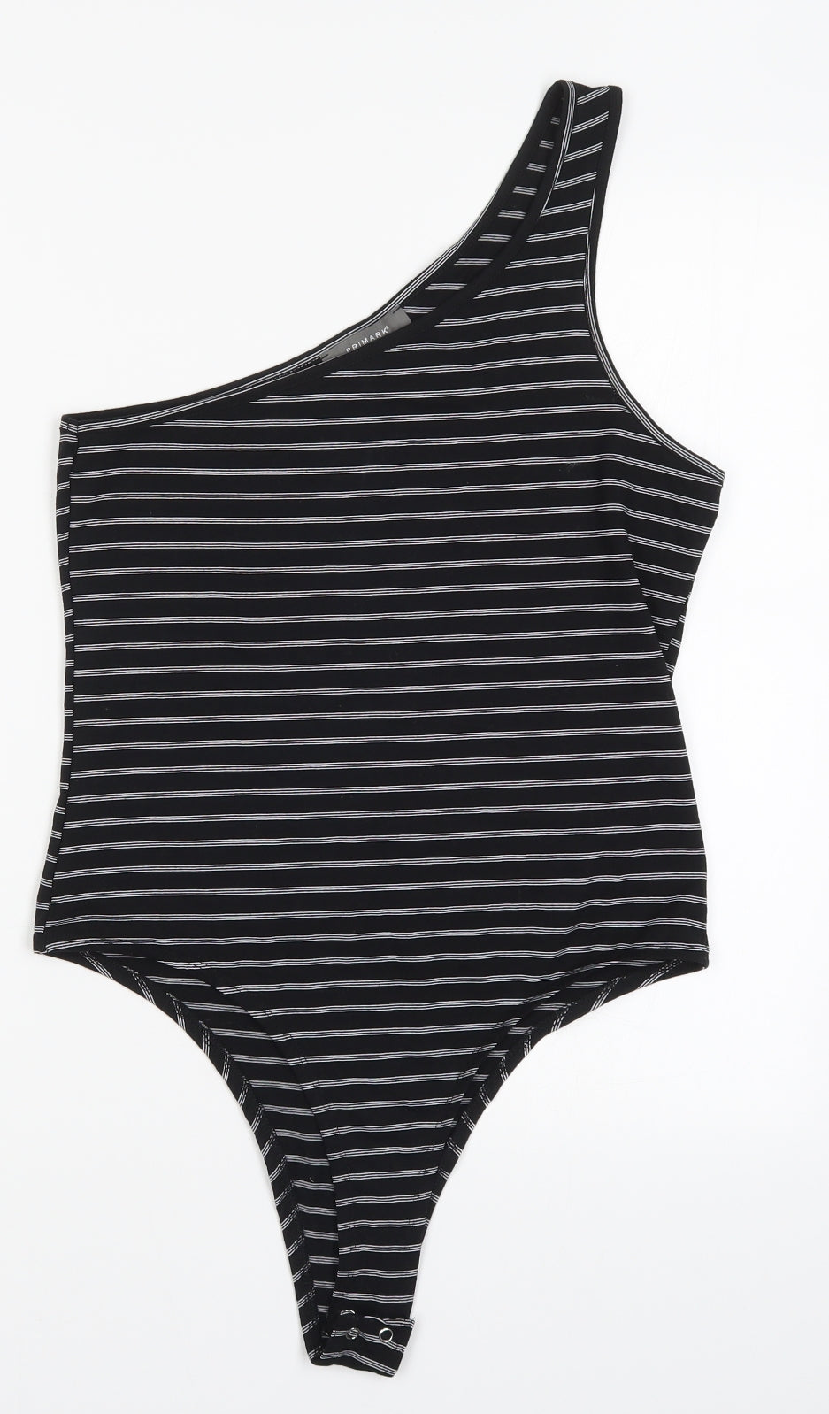 Primark Womens Black Striped  Bodysuit One-Piece Size 14