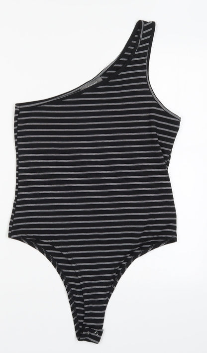 Primark Womens Black Striped  Bodysuit One-Piece Size 14