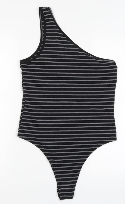 Primark Womens Black Striped  Bodysuit One-Piece Size 14