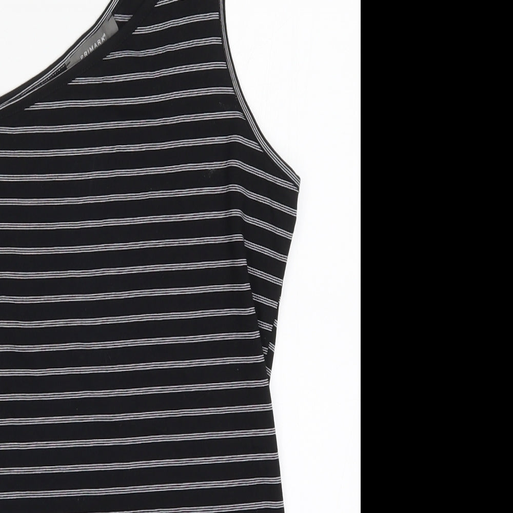 Primark Womens Black Striped  Bodysuit One-Piece Size 14