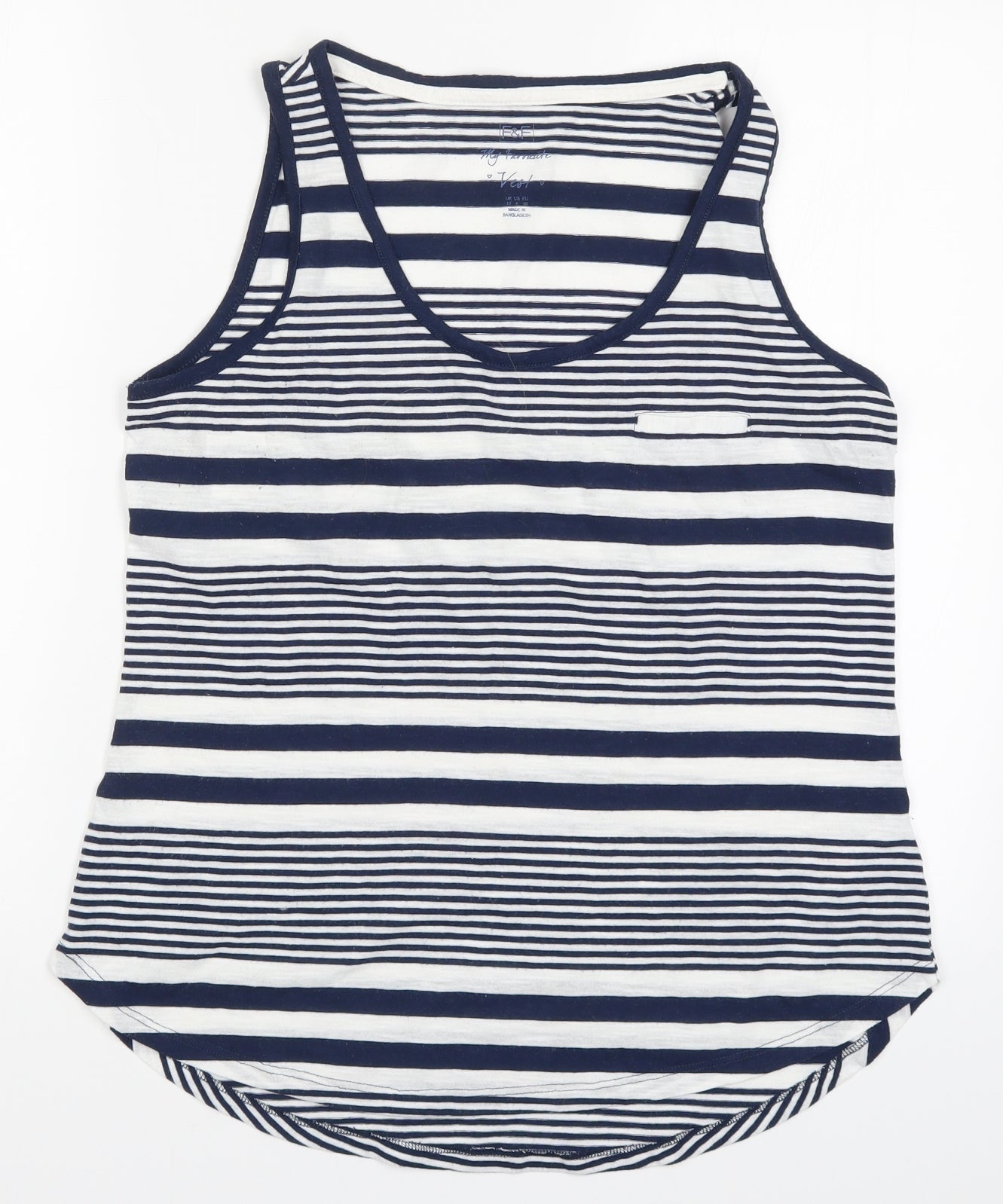 F&F Womens Blue Striped  Basic Tank Size 12