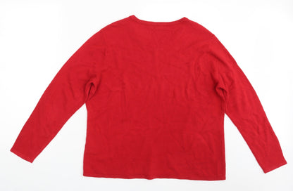Womens UK Size L BM Red Pullover Jumper
