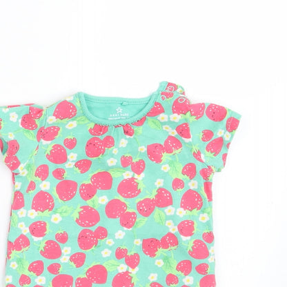 NEXT Girls Green Floral  Pullover T-Shirt Size 3-6 Months