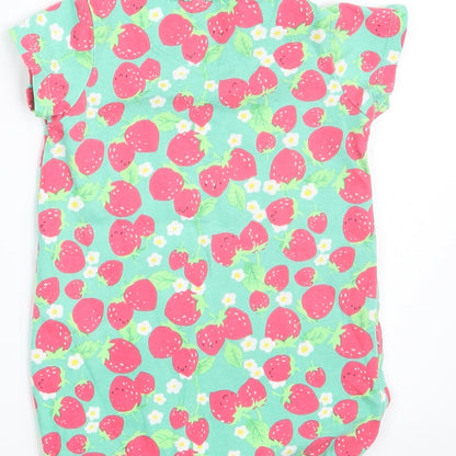 NEXT Girls Green Floral  Pullover T-Shirt Size 3-6 Months