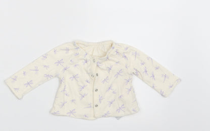 Gap Girls Ivory Animal Print  Cardigan Jumper Size 0-3 Months