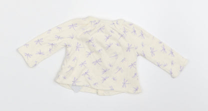 Gap Girls Ivory Animal Print  Cardigan Jumper Size 0-3 Months