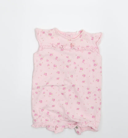 NEXT Girls Pink Floral  Pullover T-Shirt Size 0-3 Months