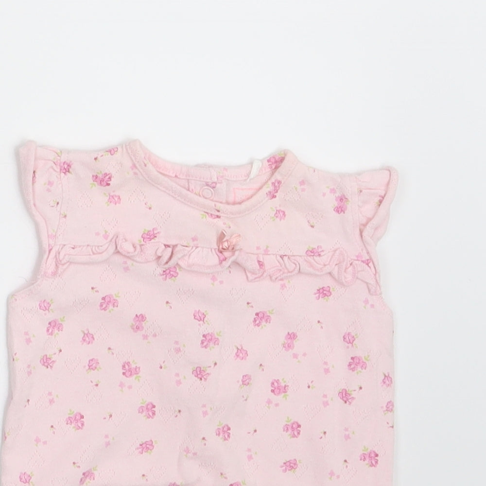 NEXT Girls Pink Floral  Pullover T-Shirt Size 0-3 Months