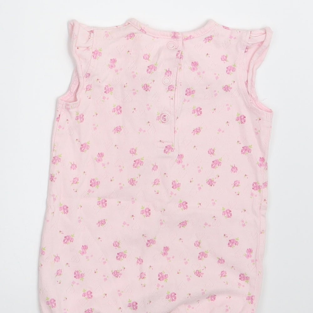 NEXT Girls Pink Floral  Pullover T-Shirt Size 0-3 Months