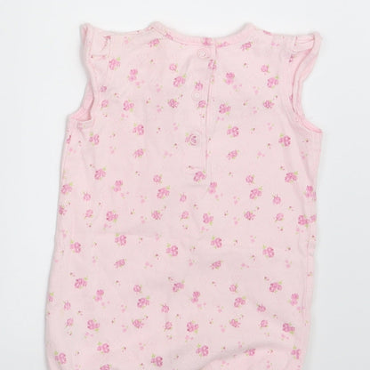 NEXT Girls Pink Floral  Pullover T-Shirt Size 0-3 Months