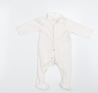M&S Baby White Polka Dot  Coverall One-Piece Size 6-9 Months