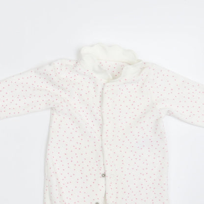 M&S Baby White Polka Dot  Coverall One-Piece Size 6-9 Months