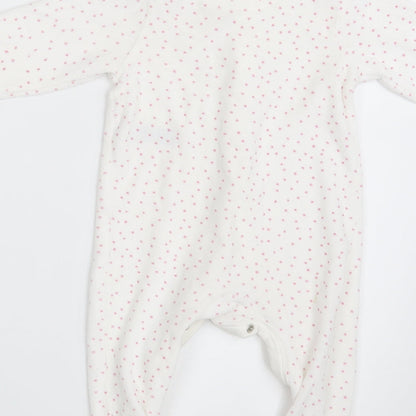 M&S Baby White Polka Dot  Coverall One-Piece Size 6-9 Months
