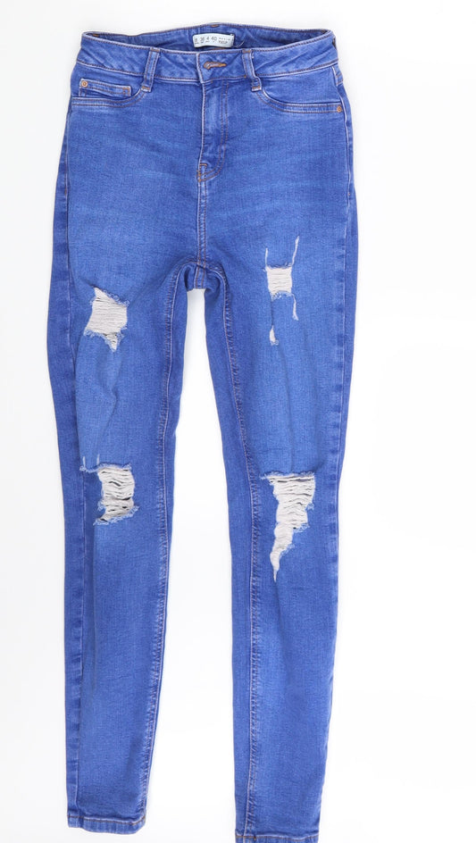 Denim Co. Womens Blue  Denim Skinny Jeans Size 8 L28 in