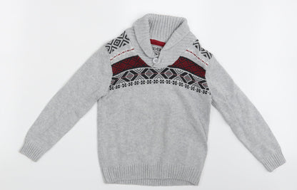 Silverlake Boys Grey Argyle/Diamond  Pullover Jumper Size S