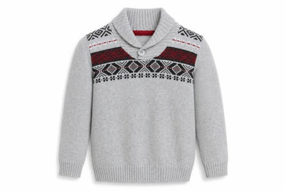 Silverlake Boys Grey Argyle/Diamond  Pullover Jumper Size S