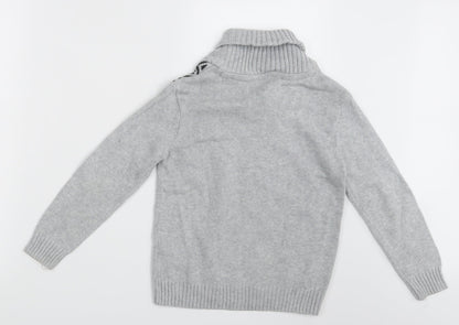 Silverlake Boys Grey Argyle/Diamond  Pullover Jumper Size S