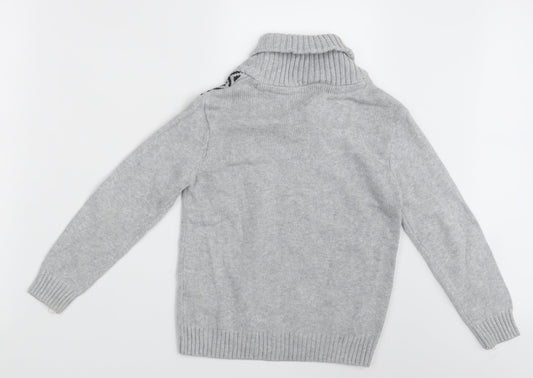 Silverlake Boys Grey Argyle/Diamond  Pullover Jumper Size S