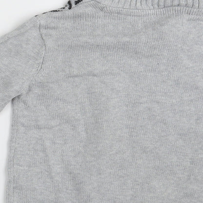 Silverlake Boys Grey Argyle/Diamond  Pullover Jumper Size S