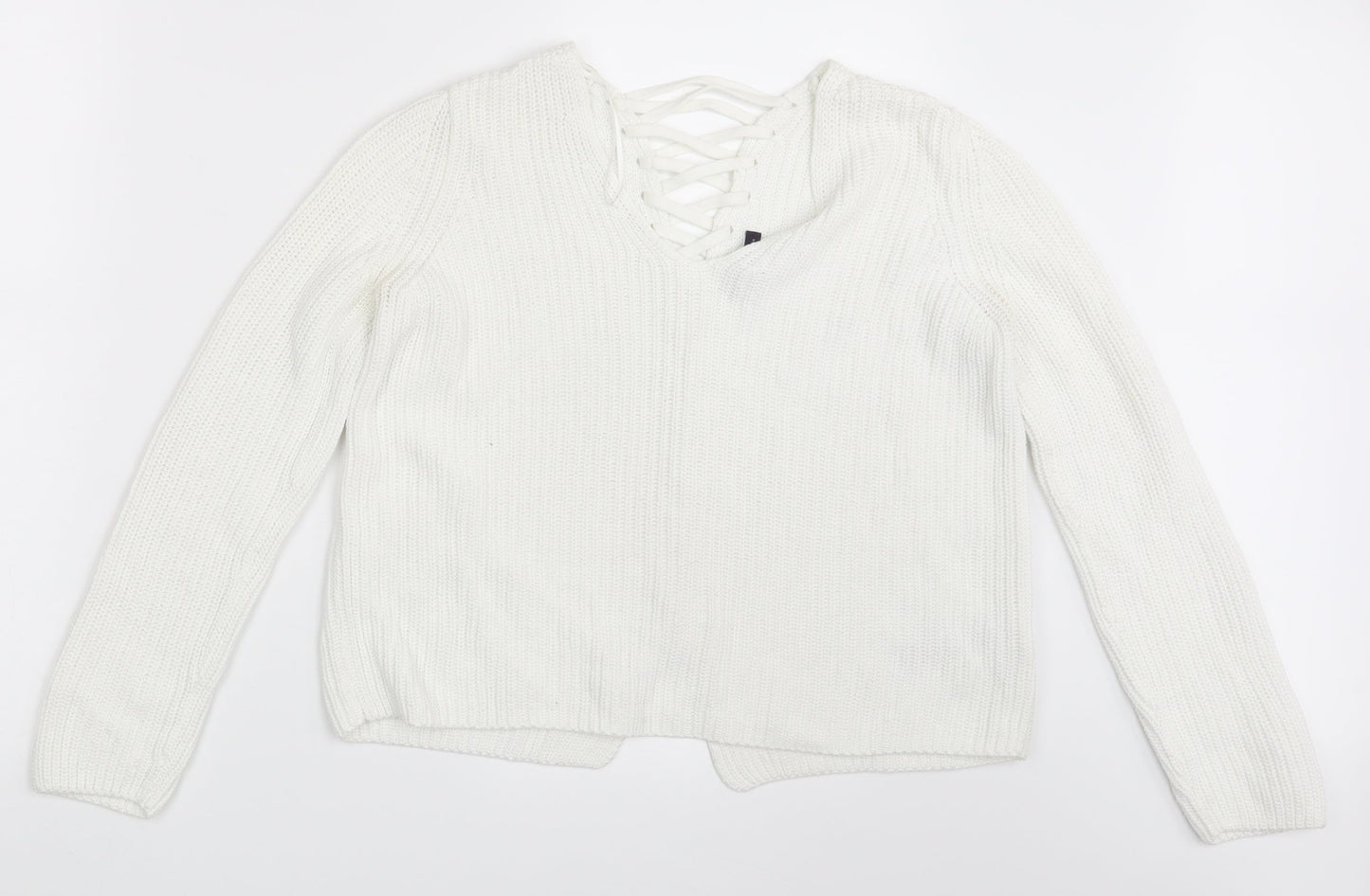 Womens UK Size 10 M&S White Cardigan Jumper