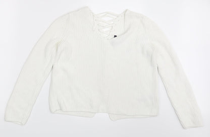 Womens UK Size 10 M&S White Cardigan Jumper