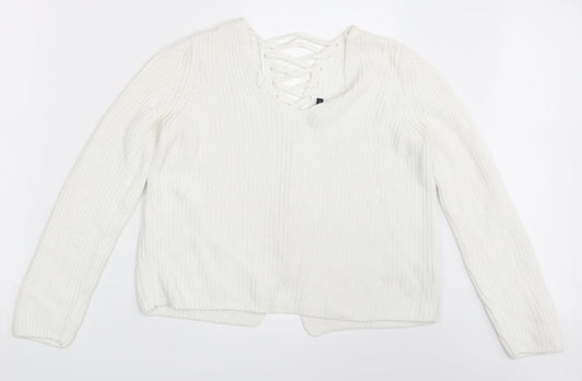 Womens UK Size 10 M&S White Cardigan Jumper